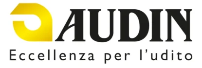 Logo con il simbolo di un orecchio stilizzato giallo seguito dalla parola 